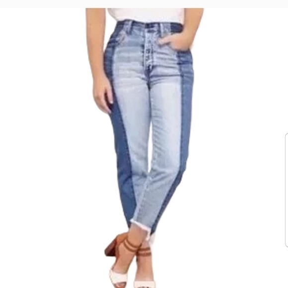 American Eagle Outfitters Denim - American Eagle Vintage Hi Rise Two Tone Denim Button Fly Size 12 NWT